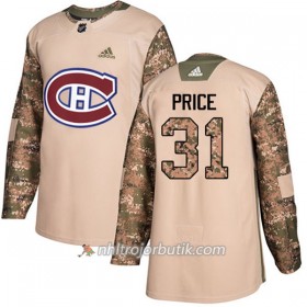 Män Ishockey Montreal Canadiens Tröja Carey Price 31 Adidas 2017-2018 Camo Veterans Day Practice Authentic